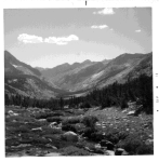 View from camp down into the headwaters of the Kings River and the John Muir trail