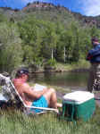 Ron keeps close tabs on the fishing action