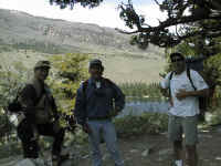 Pat, Brown & Gary ready to hike down to Walker Lake